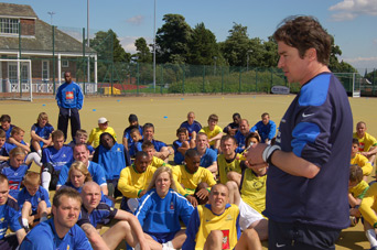 Simon Clifford coaching Brazilian Soccer